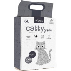 AqpetFriends Lettiera CattyGreen Sabbia per Gatti alla Soia Naturale al Carbone Attivo 6 Litri