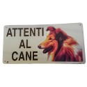 Cartella metallo attenti al cane COLLIE