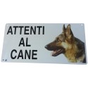 Cartello attenti al cane Pastore Tedesco in metallo