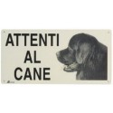 Cartello Attenti al cane TERRANOVA in metallo
