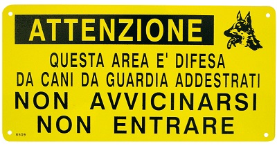 cartello attenti al Cane